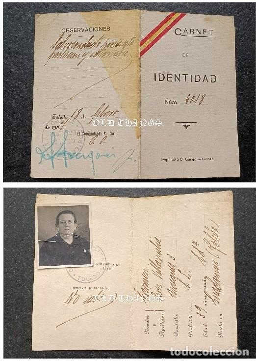 Militaria: CARNET DE PLENA GUERRA CIVIL, A&Ntilde;O 1937, NATURAL DE GUADAMUR, TOLEDO, MIDE DESPLEGADO 13 X 10 CMS.