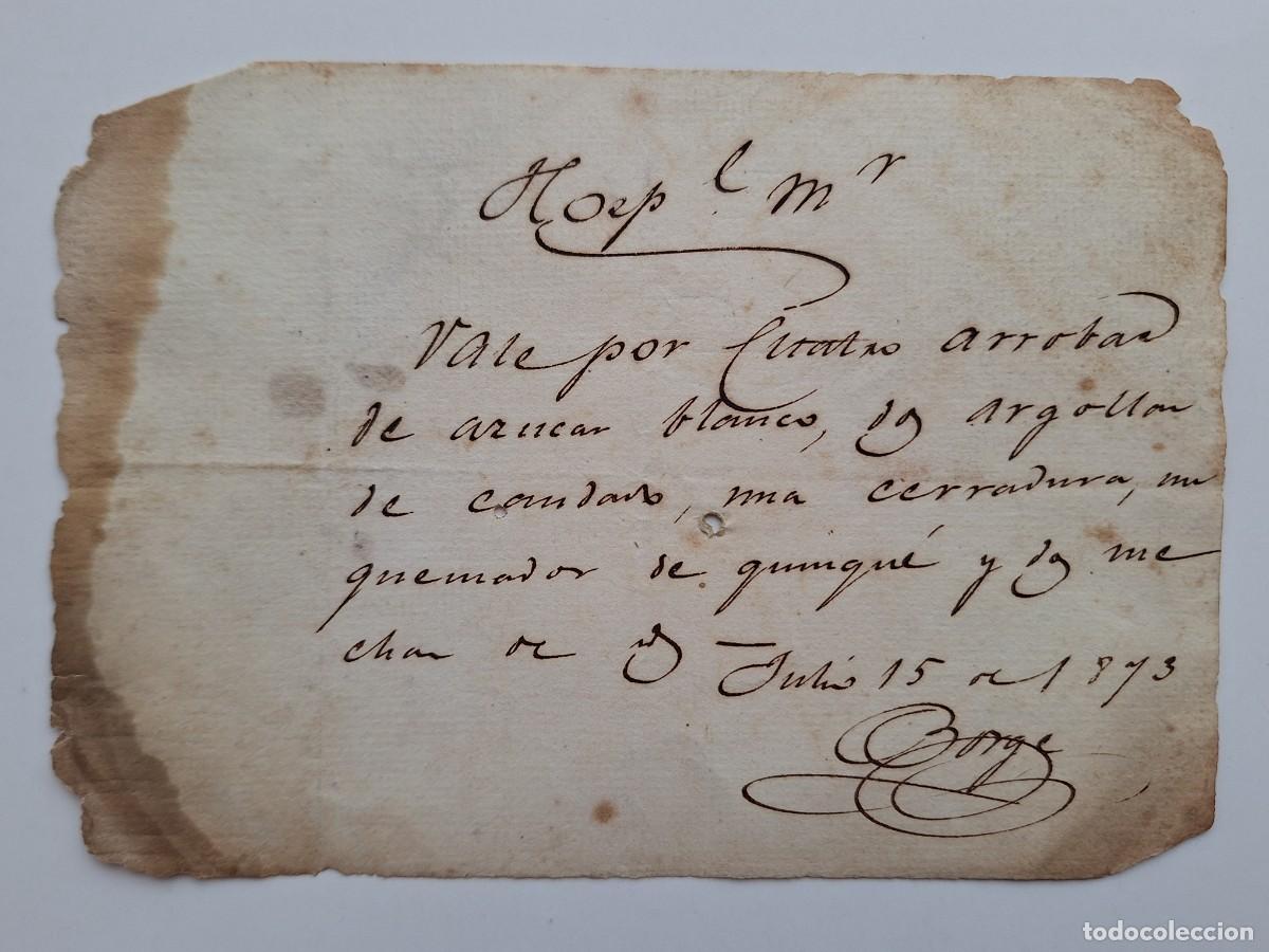 Militaria: ANTIGUO VALE POR... HOSPITAL MILITAR CUBA EPOCA COLONIAL ESPA&Ntilde;OLA A&Ntilde;O 1873 RV