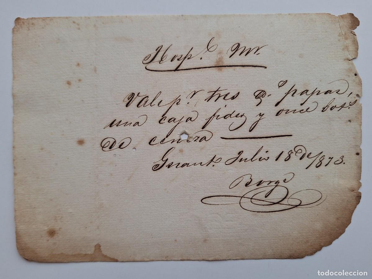 Militaria: ANTIGUO VALE POR... HOSPITAL MILITAR CUBA EPOCA COLONIAL ESPA&Ntilde;OLA A&Ntilde;O 1873 RV
