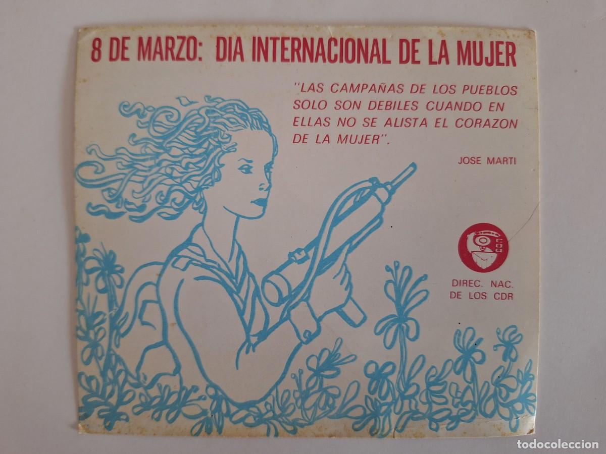 Militaria: TARJETA PROPAGANDA 8 MARZO DIA INTERNACIONAL DE LA MUJER PARTIDO COMUNISTA CUBA RV