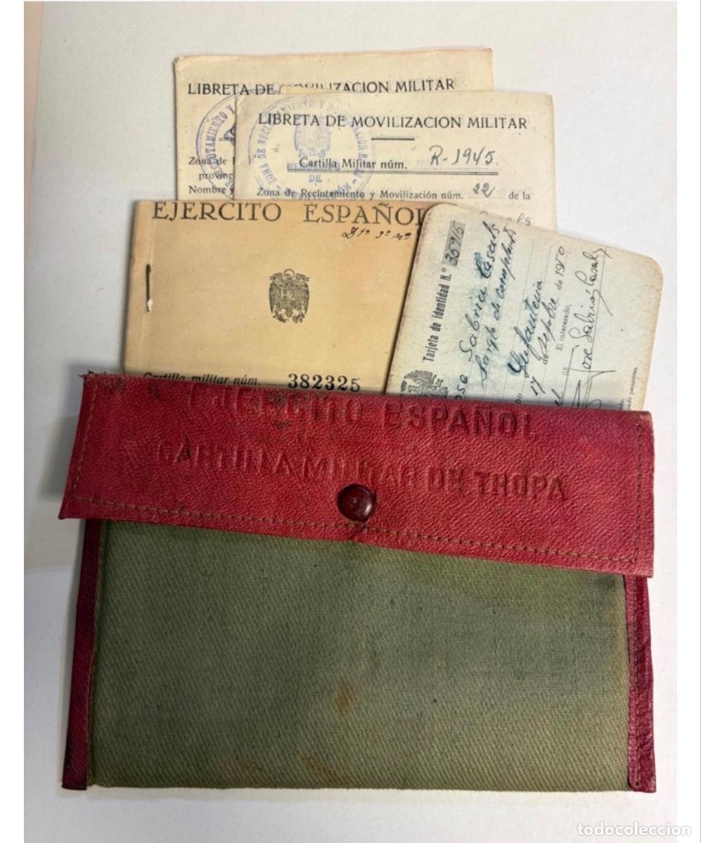 Militaria: CARNET Y DOCUMENTACION MILITAR SARGENTO INFANTERIA A&Ntilde;OS 50 - FUNDA CARTILLA MILITAR