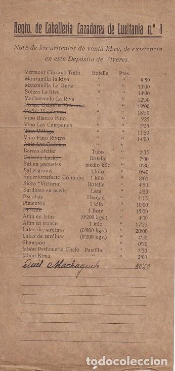 Militaria: Regto. de Caballer&iacute;a Cazadores de Lusitania N&ordm; 8 - Venta libre, existencias en Dep&oacute;sito de V&iacute;veres