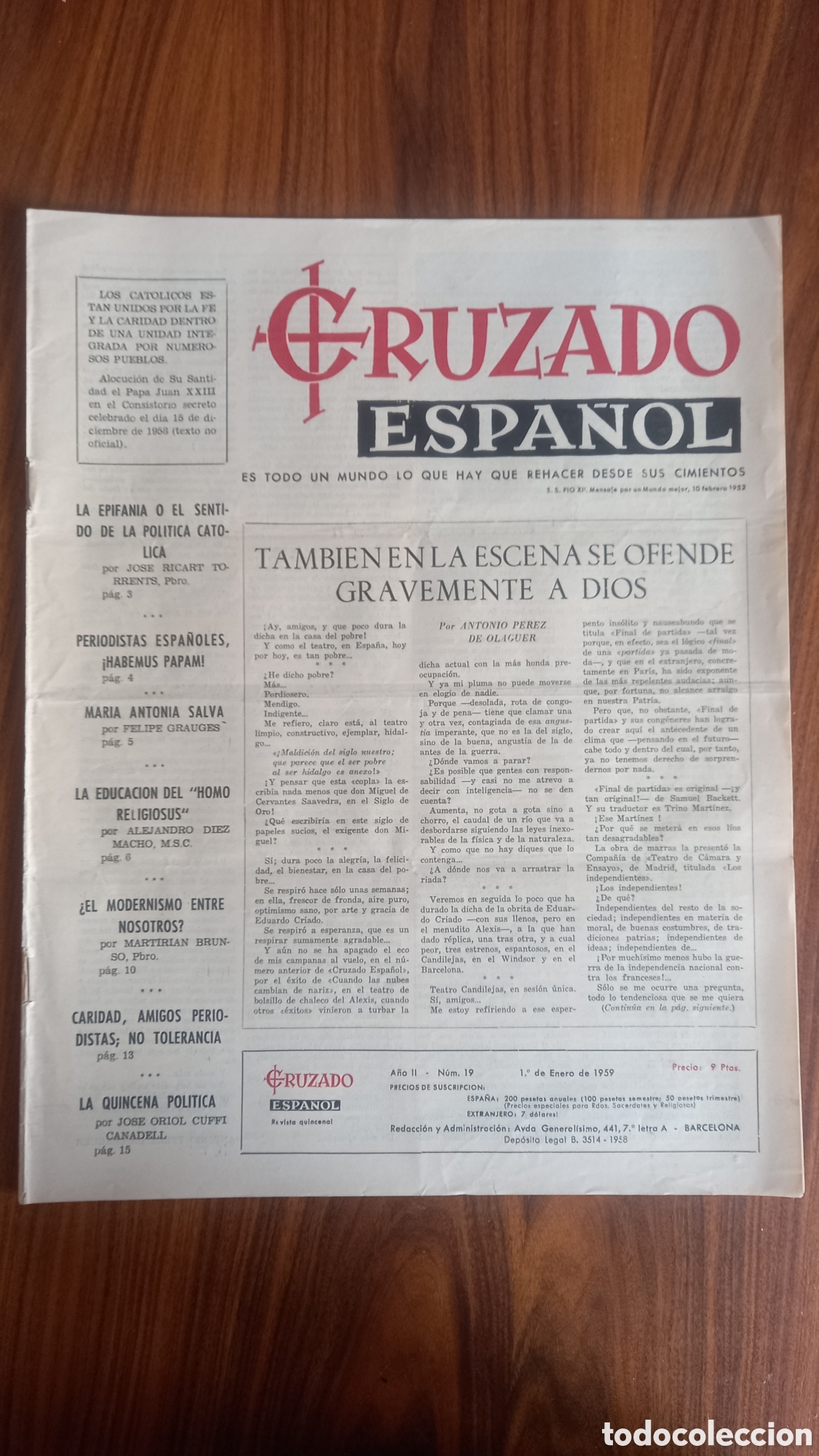 Militaria: CRUZADO ESPA&Ntilde;OL. Revista Quincenal. N&ordm; 19. A&ntilde;o 1959