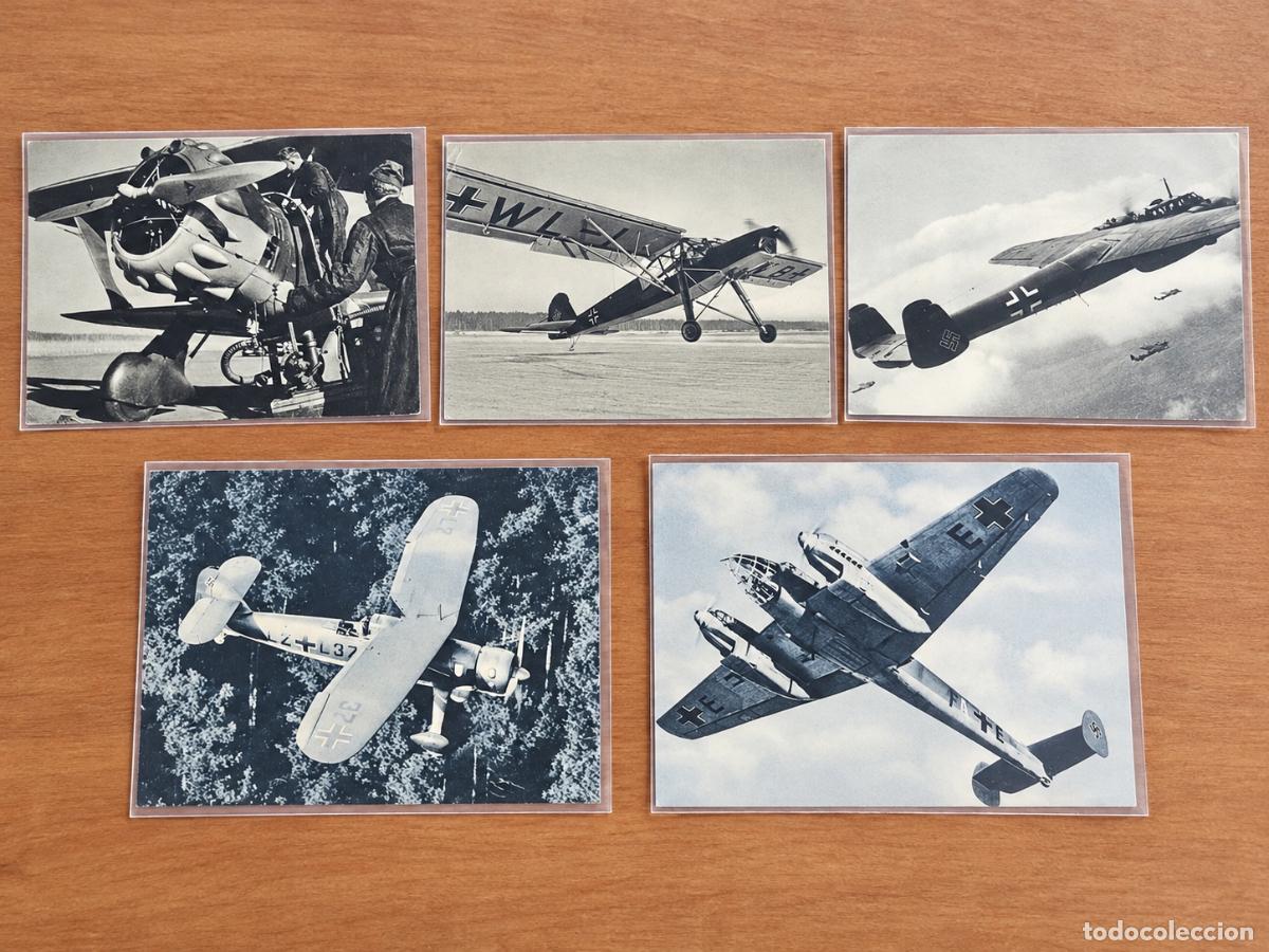 Militaria: Lote 5 postales Der Adler Luftwaffe &ndash; Aviones WWII