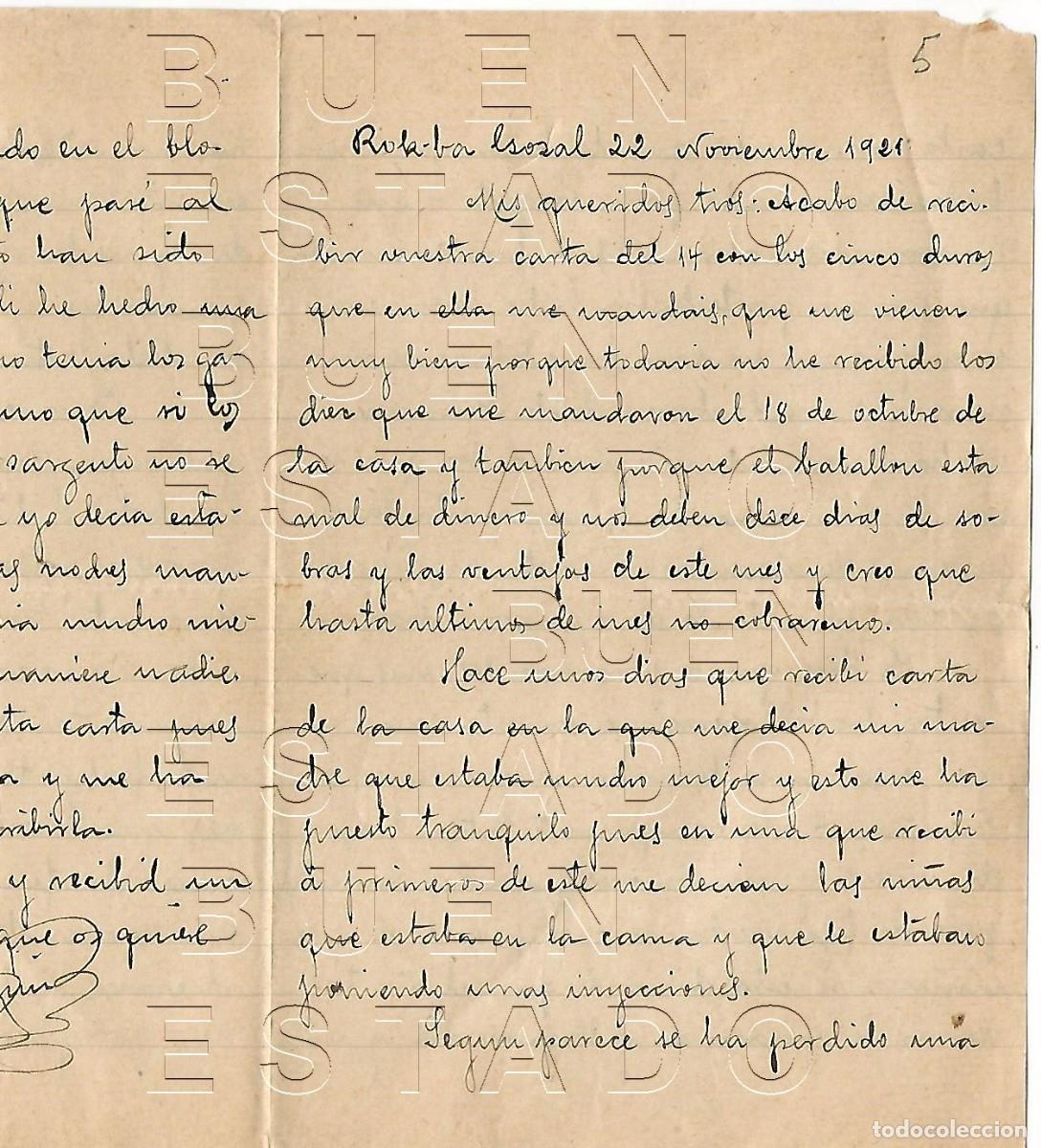Militaria: 1921 GUERRA DEL RIF ROCKBA EL GOZAL CARTA 1 HOJA BAZA GRANADA JOAQUIN SANCHEZ CAMACHO M59