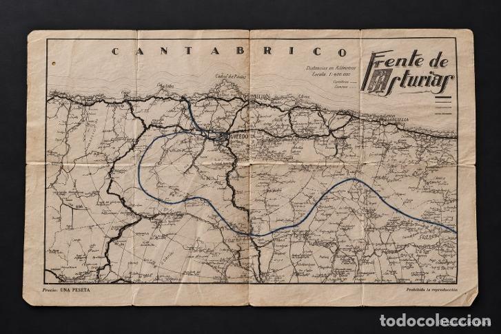 Militaria: (MI-261014)Frente de Asturias - Mapa de la Guerra Civil espa&ntilde;ola