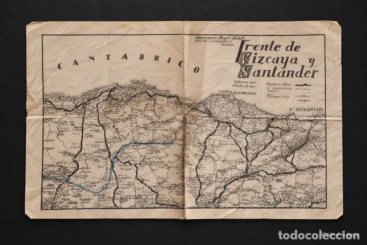 Militaria: (MI-261015)Frente de VIZCAYA Y SANTANDER - Mapa de la Guerra Civil espa&ntilde;ola