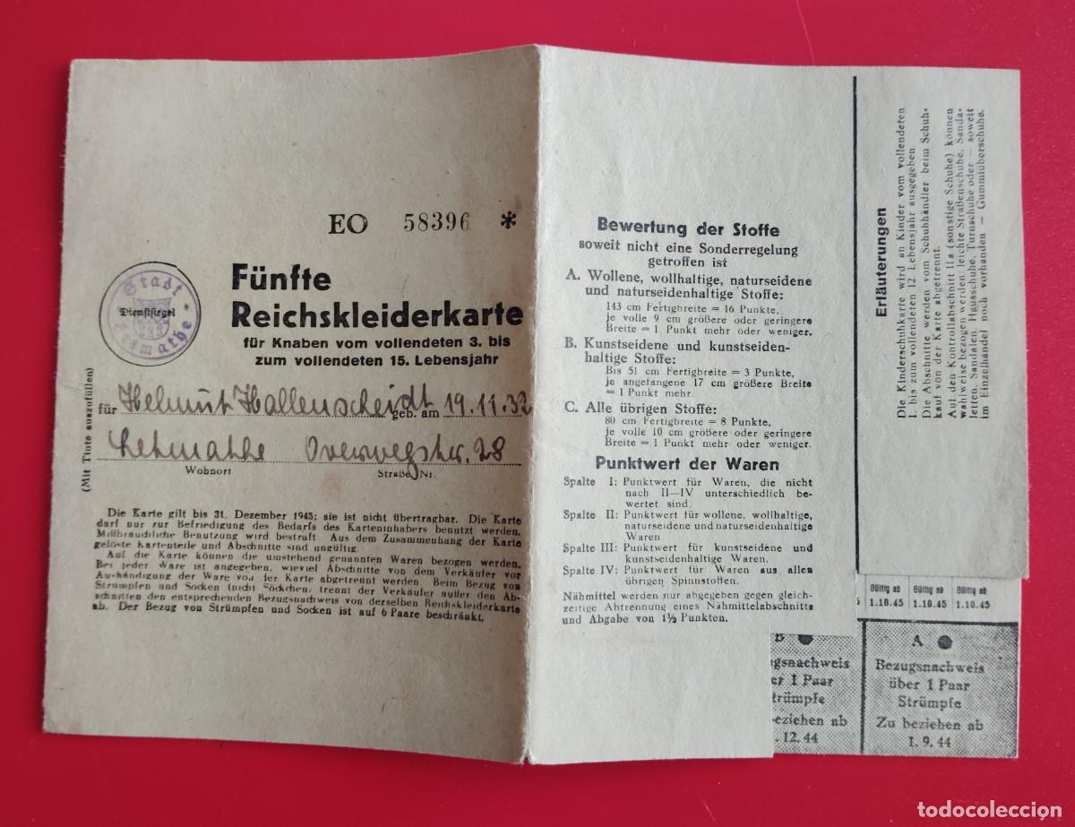 Militaria: RACIONAMIENTO DE ROPA. ALEMANIA II GUERRA 1943. ENVIO INCLUIDO .
