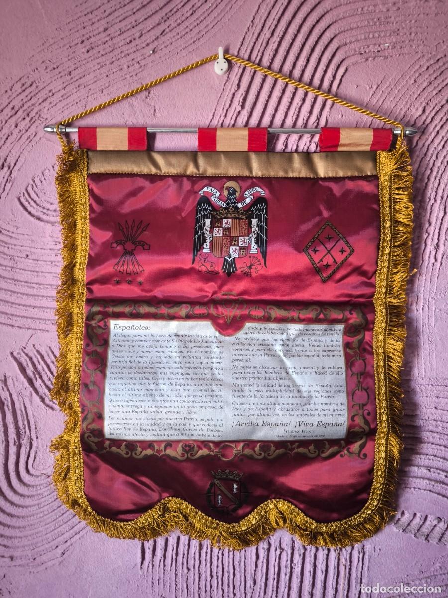 Militaria: Bander&iacute;n Testamento de Franco de seda (A&ntilde;o 1.975)