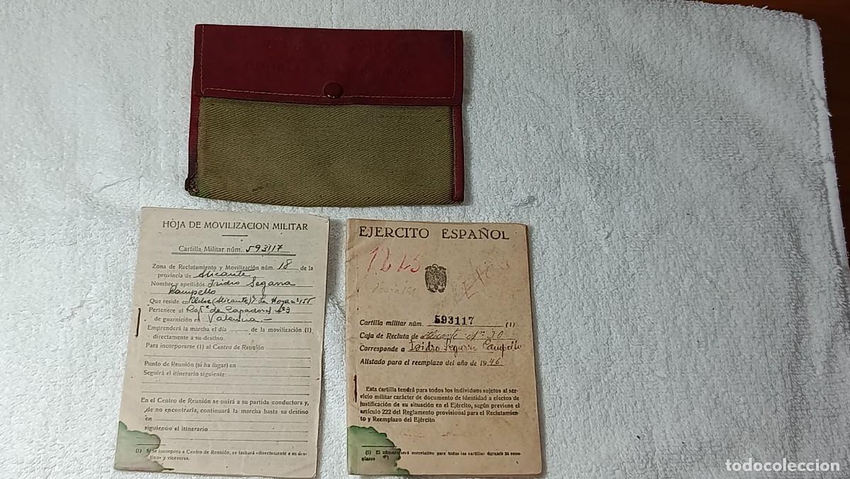 Militaria: ANTIGUA CARTERA CARTILLA MILITAR DE TROPA EJERCITO ESPA&Ntilde;OL ZAPADORES VALENCIA COMPLETA A&Ntilde;OS 40 - 50