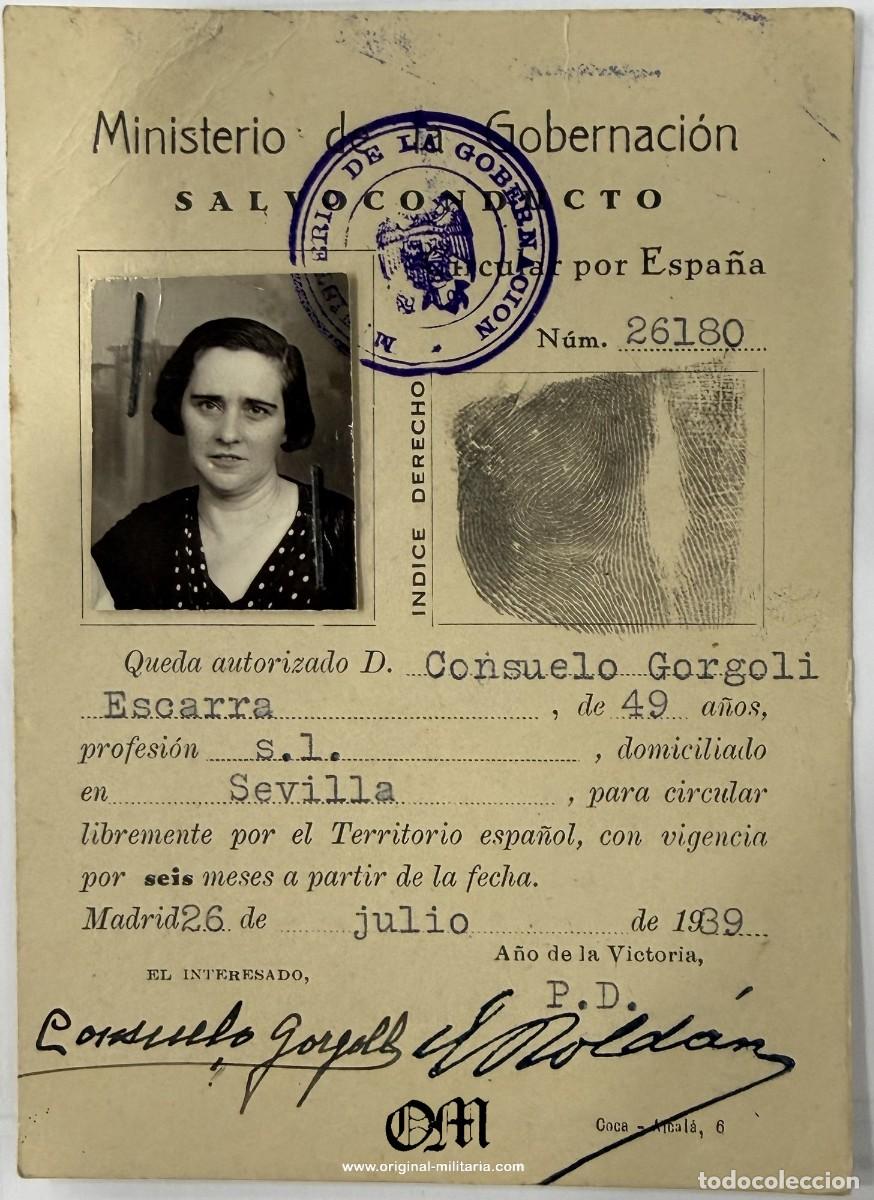 Militaria: SALVOCONDUCTO DE 1939
