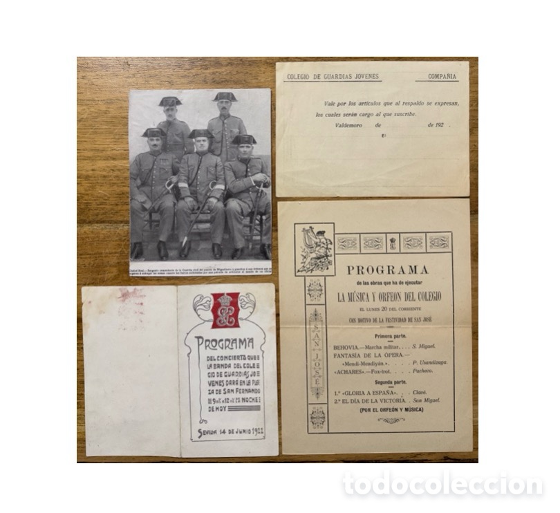 Militaria: 1922, Guardia Civil, lote de de Guardias J&oacute;venes. Banda de m&uacute;sica, rebeli&oacute;n militar.