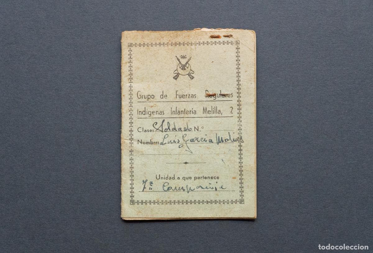 Militaria: Carnet del Grupo de Fuerzas Regulares Ind&iacute;genas Infanter&iacute;a Melilla 2 , a&ntilde;o 1957