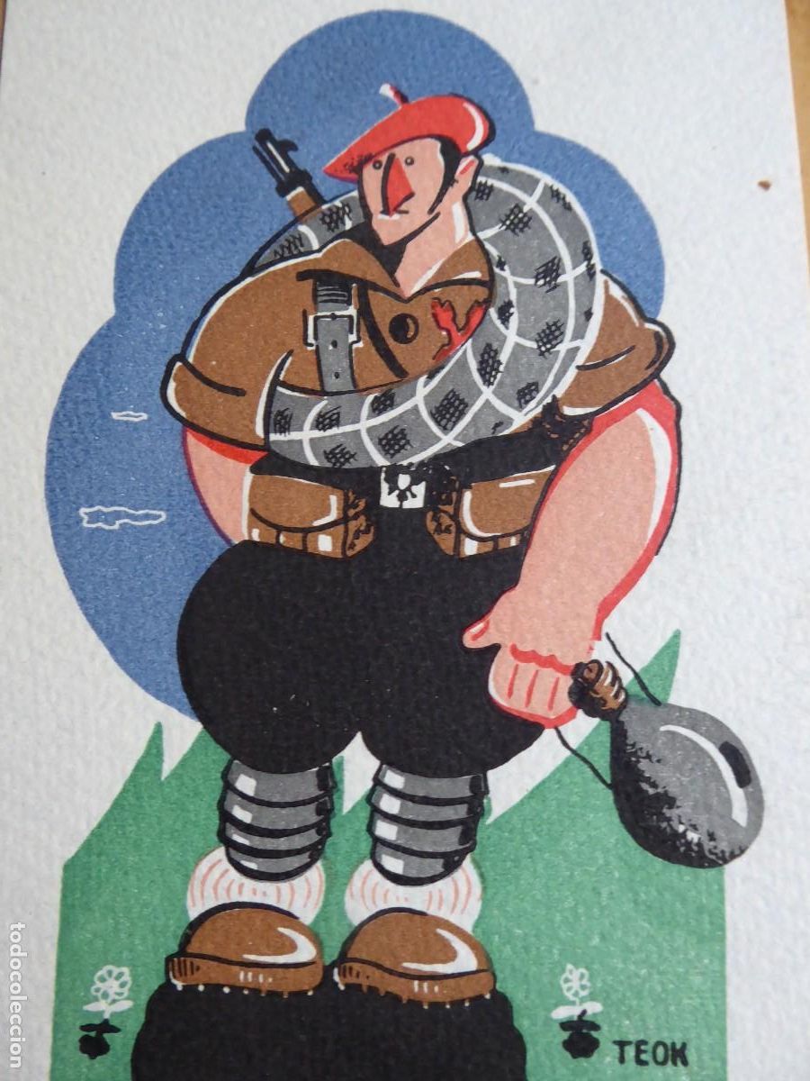 Militaria: Tarjeta postal dibujo requet&eacute;. TEOK