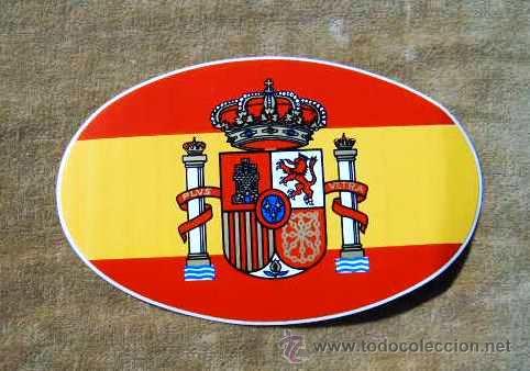 Adhesivo bandera España corona