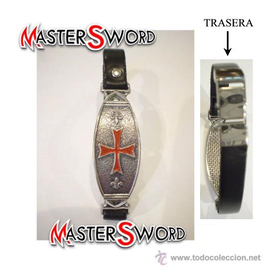 Militaria: PULSERA TEMPLARIA ESMALTADO EN ROJO. 20 CMS