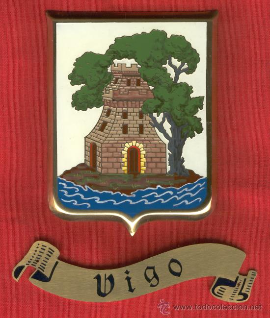Militaria: PLACA Y LETRERO PARA METOPA DE VIGO