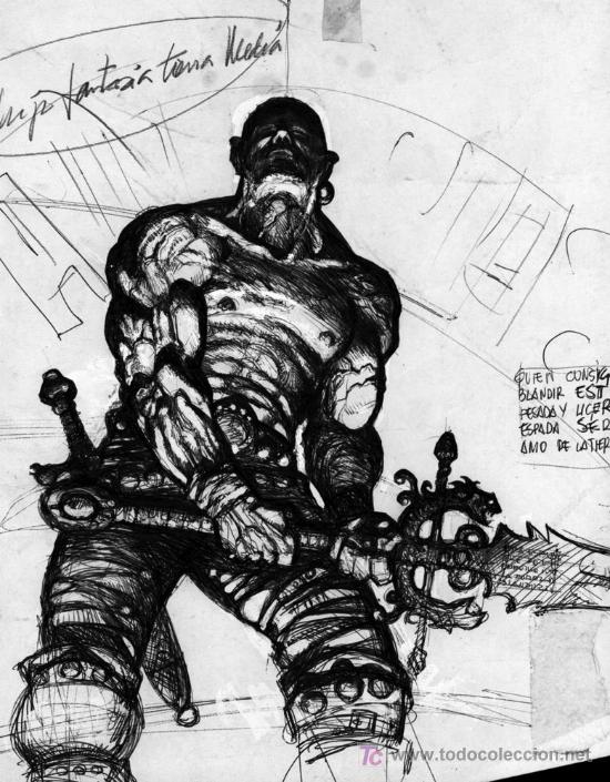 Military Antiques: ILUSTRACI&Oacute;N ORIGINAL, , 30x21  JUSTO JIMENO