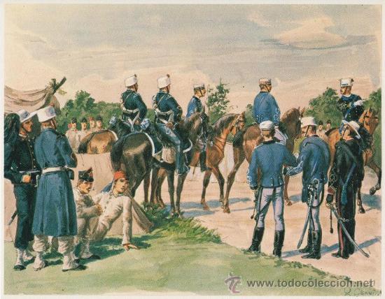 Militaria: REPRODUCCI&Oacute;N DE ILUSTRACI&Oacute;N DE QUINTO CENNI. A AMBAS CARAS. SOLDADOS ITALIANOS.