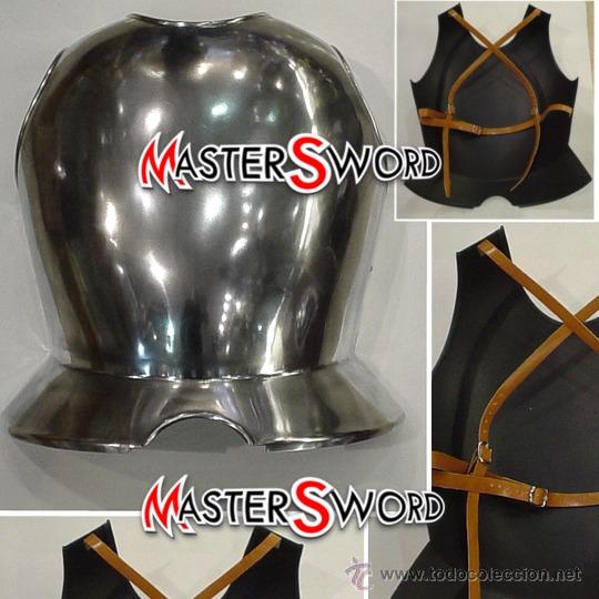 Militaria: PETO ARMADURA TERCIO RECREACION MEDIEVAL + HERRAJES. 49 X 40 CMS