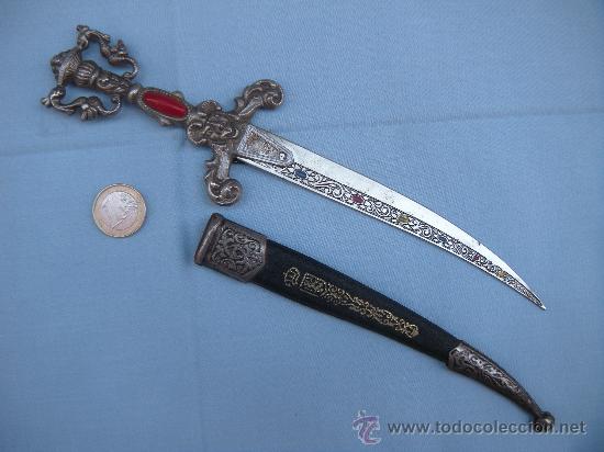 Militaria: PU&Ntilde;AL DAGA CUCHILLO FANTASIA ABRECARTAS CON FUNDA