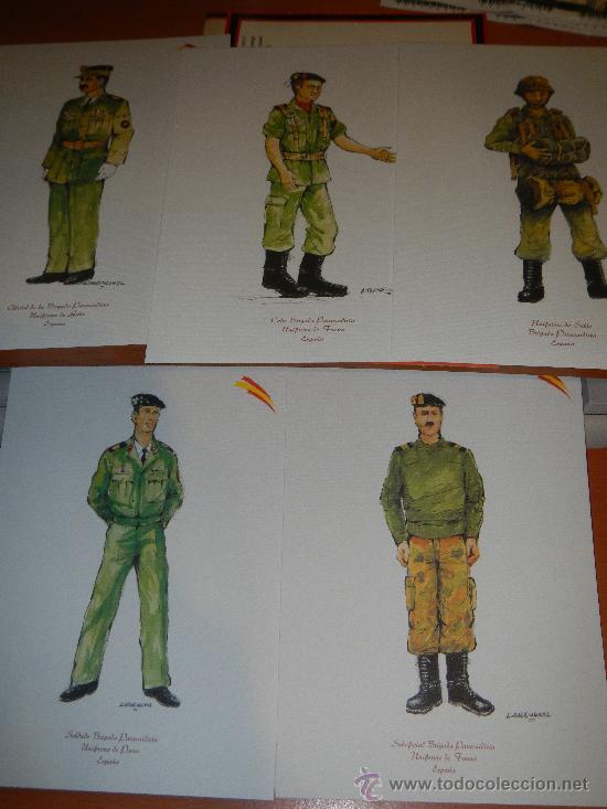 Military Antiques: 5 DIBUJOS DE LA BRIGADA PARACAIDISTA, 5 LITOGRAFIAS IDEAL PARA HACER UNOS CUADROS