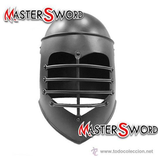 Military Antiques: CASCO MEDIEVAL COMBATE VISOR SIGLO XVI PRACTICAS + SOPORTE. 35 CMS ** PORTES PAGADOS