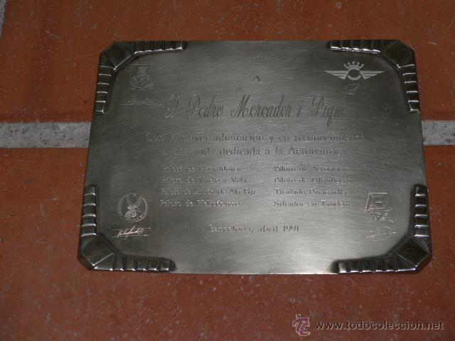 Military Antiques: Placa original a un piloto catalan de aviacion y paracaidista, aeronautica