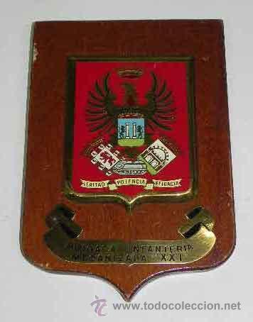 Military Antiques: ANTIGUA METOPA DE LA BRIGADA INFANTERIA MECANIZADA XXI - MIDE 20 X 15 CMS.