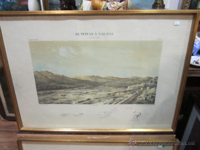 Militaria: L&aacute;mina -De Tetu&aacute;n a Vad-Ras- reproducci&oacute;n por los talleres del ej&eacute;rcito 1960. Comte. J. Velasco.