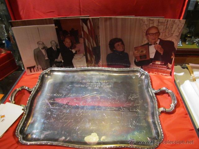 Militaria: Bandeja del American Club, entregada al embajador de EEUU en Madrid LARRY j. sTALEY, en 1984