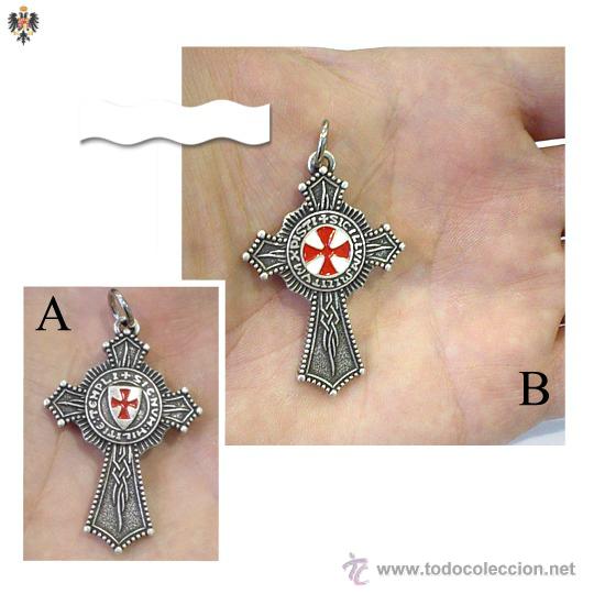 Military Antiques: MEDALLON CRUZ TEMPLARIA SELLO CRUZ DE CABALLERIA + CORDON. 4,5 CMS