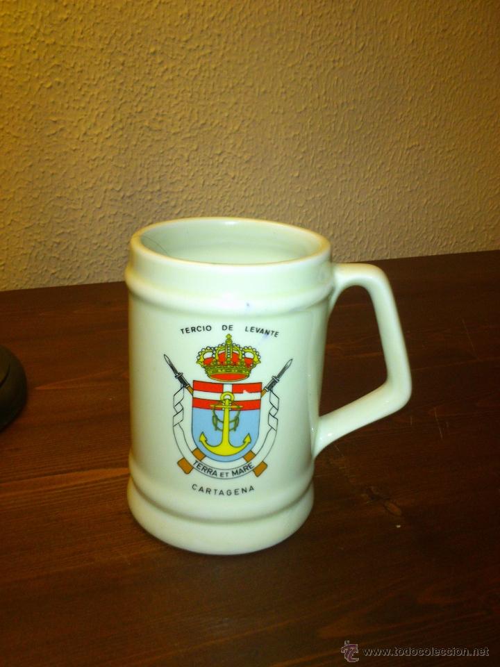 Military Antiques: Jarra de cerveza 33cl con emblema del Tercio Levante de Infanteria Marina (Cartagena)