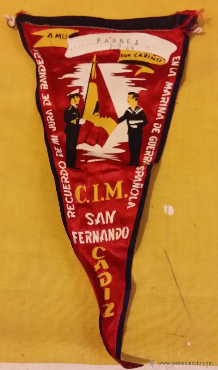 Military Antiques: BANDERIN RECUERDO JURA DE BANDERA 8-3-64, EN C.I.M. SAN FERNANDO, MARINA DE GUERRA ESPA&Ntilde;OLA,