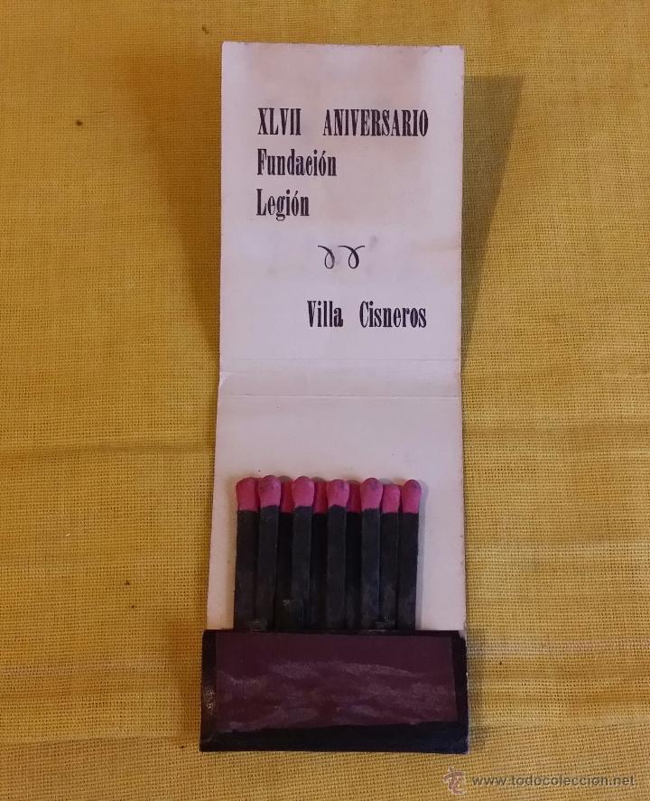Militaria: CAJA CERILLAS XLVII ANIVERSARIO FUNDACION LEGION, VILLA CISNERO, a&ntilde;o 1967, TERCIO ALEJANDRO FARNESIO