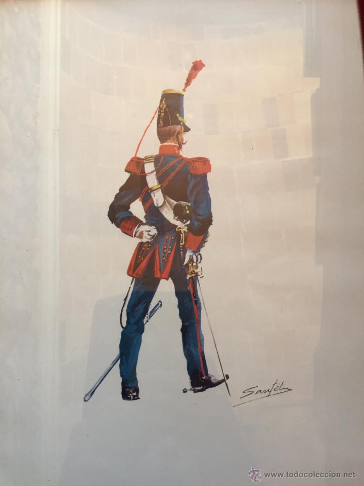 Militaria: Antiguo cuadro con lamina militar, soldado con su espada. Mide 38x45 cm. Ideal para decoraci&oacute;n