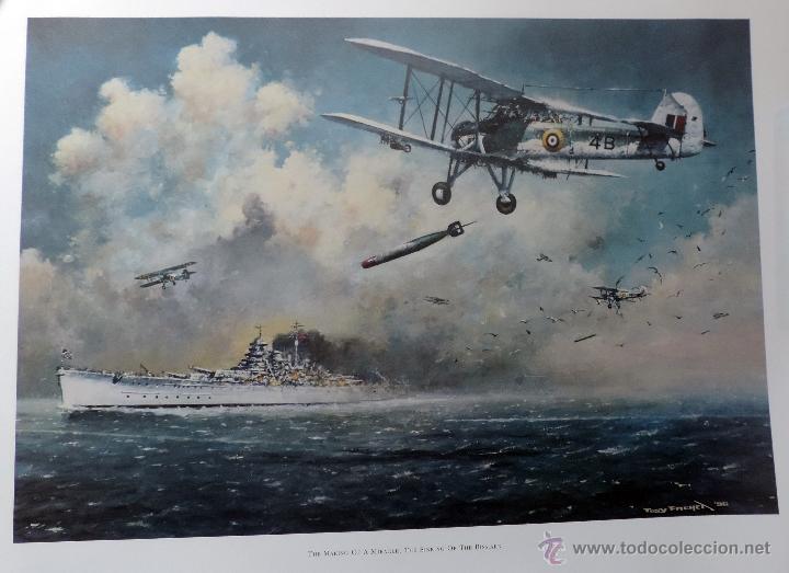 Militaria: LAMINA HUNDIMIENTO DEL ACORAZADO BISMARK