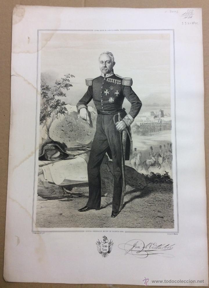 Militaria: ESTADO MAYOR DEL EJERCITO ESPA&Ntilde;OL. JOS&Eacute; DE VILLALOBOS. 45,4 x 32 cm.