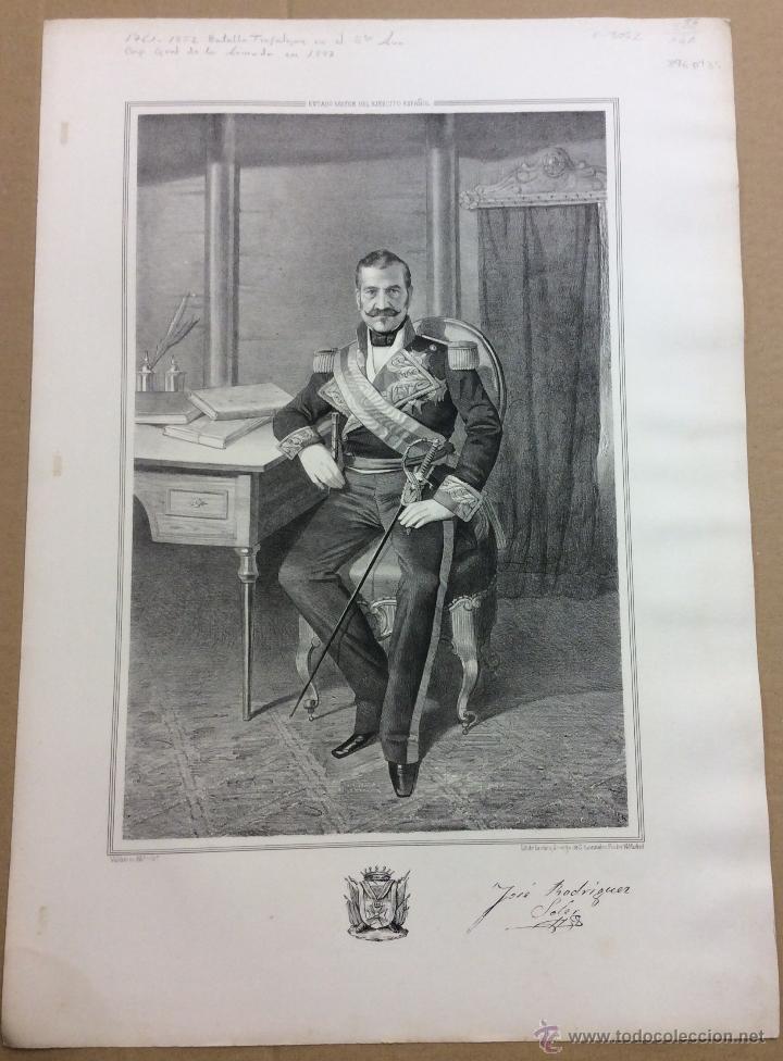 Militaria: ESTADO MAYOR DEL EJERCITO ESPA&Ntilde;OL. JOS&Eacute; RODR&Iacute;GUEZ SOLER. 45,4 x 32 cm.