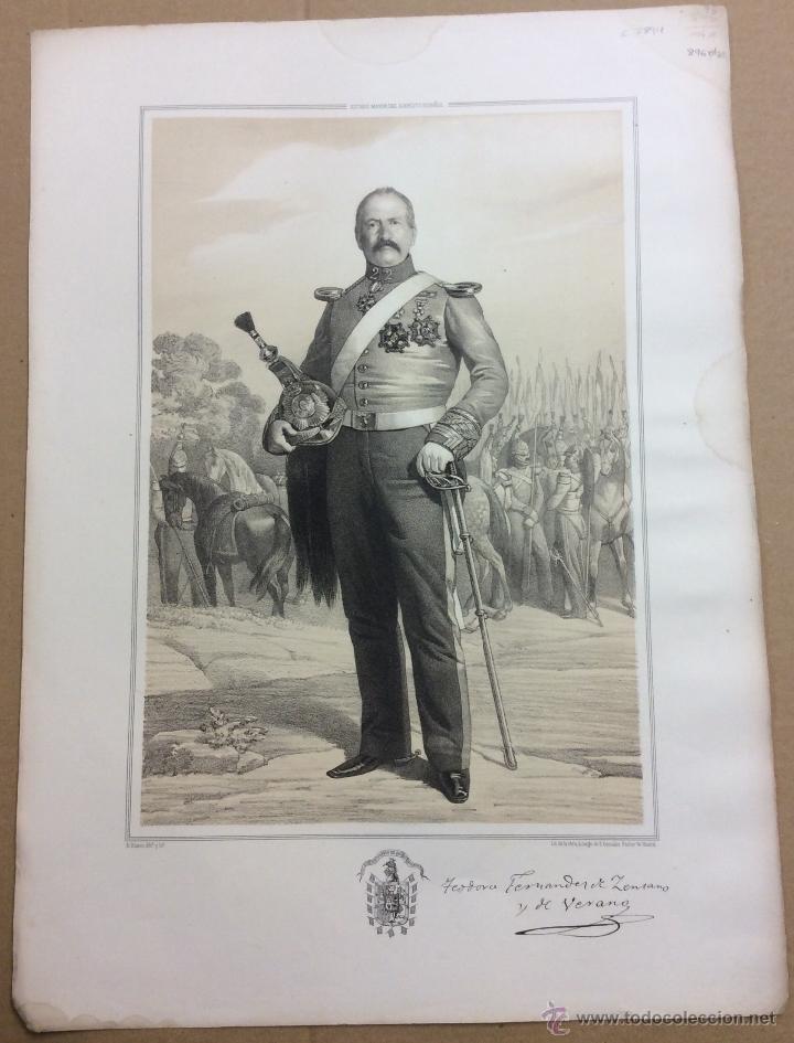 Militaria: ESTADO MAYOR DEL EJERCITO ESPA&Ntilde;OL. TEODORO FERN&Aacute;NDEZ DE ZENSANO Y DE VERANO. 45,4 x 32 cm.