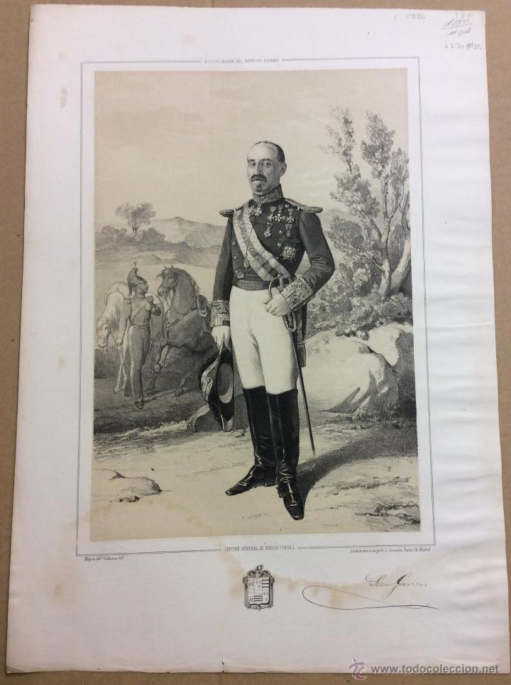 Militaria: ESTADO MAYOR DEL EJERCITO ESPA&Ntilde;OL. LU&Iacute;S GARICAS CAPIT&Aacute;N GENERAL DE BURGOS. 45,4 x 32 cm.