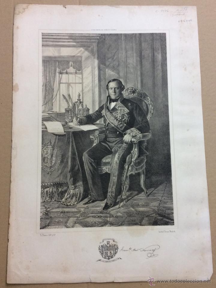 Militaria: ESTADO MAYOR DEL EJERCITO ESPA&Ntilde;OL. JUAN ANTONIO NARVAEZ. 45,4 x 32 cm.