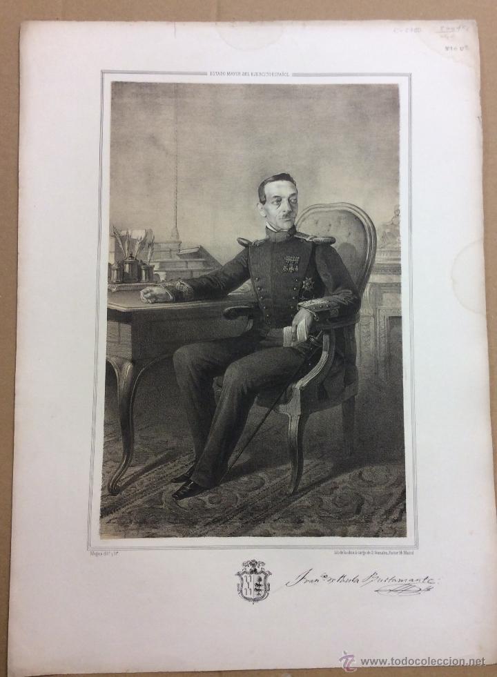 Militaria: ESTADO MAYOR DEL EJERCITO ESPA&Ntilde;OL. FRANCISCO DE PAULA BUSTAMANTE. 45,4 x 32 cm.