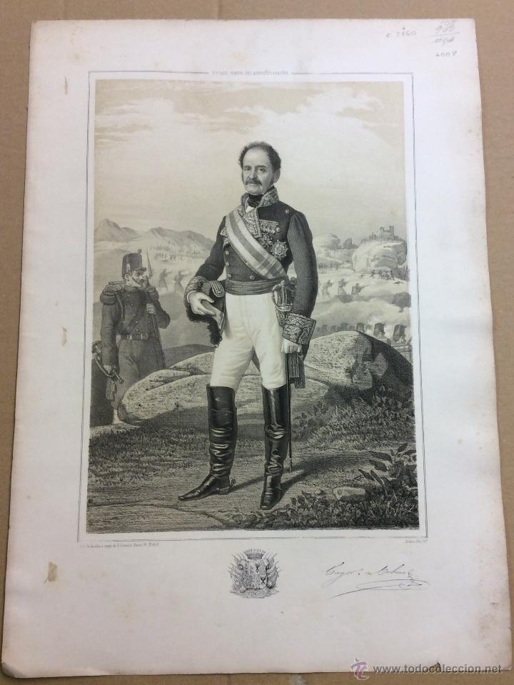 Militaria: ESTADO MAYOR DEL EJERCITO ESPA&Ntilde;OL. CAYETANO URBINA. 45,4 x 32 cm.