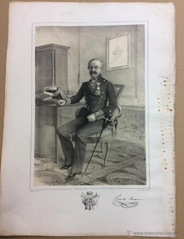 Militaria: ESTADO MAYOR DEL EJERCITO ESPA&Ntilde;OL. VICENTE ROMAN. 45,4 x 32 cm.