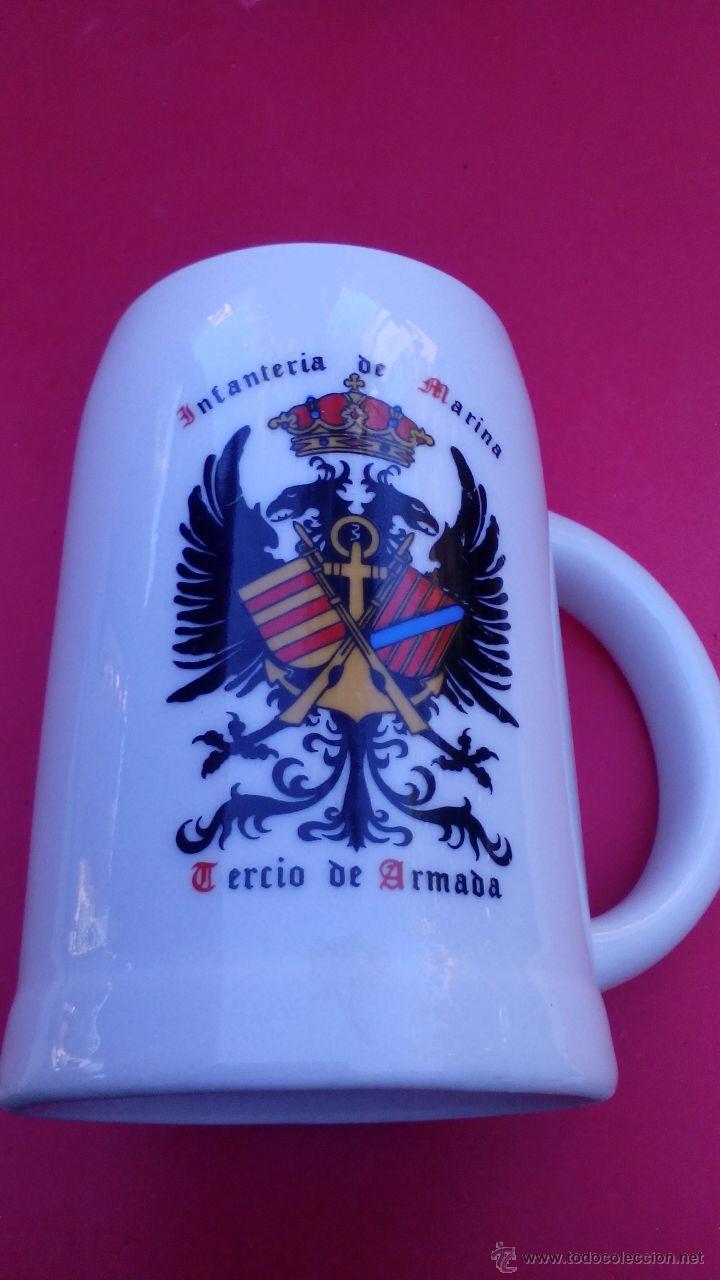 Military Antiques: JARRA CERAMICA MILITAR, INFANTERIA  DE MARINA, TERCIO DE ARMADA