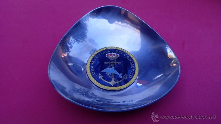Military Antiques: CENICERO MILITAR EN ACERO, ZONA MARITIMA DEL CANTABRICO