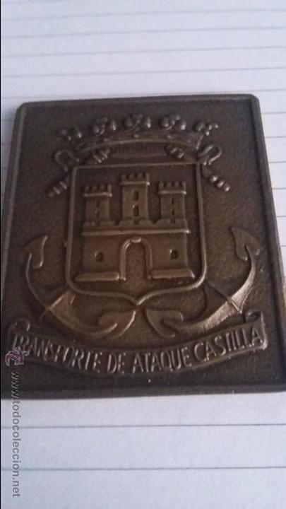 Military Antiques: PLACA / SELLO DE BRONCE TRANSPORTE DE ATAQUE DE CASTILLA DE MEDIDAS 4.5 X 3.7 CM