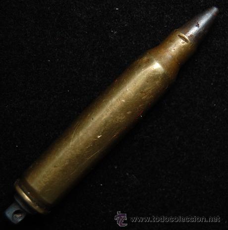 Militaria: COLGANTE PROYECTIL/BALA/CARTUCHO INERTE