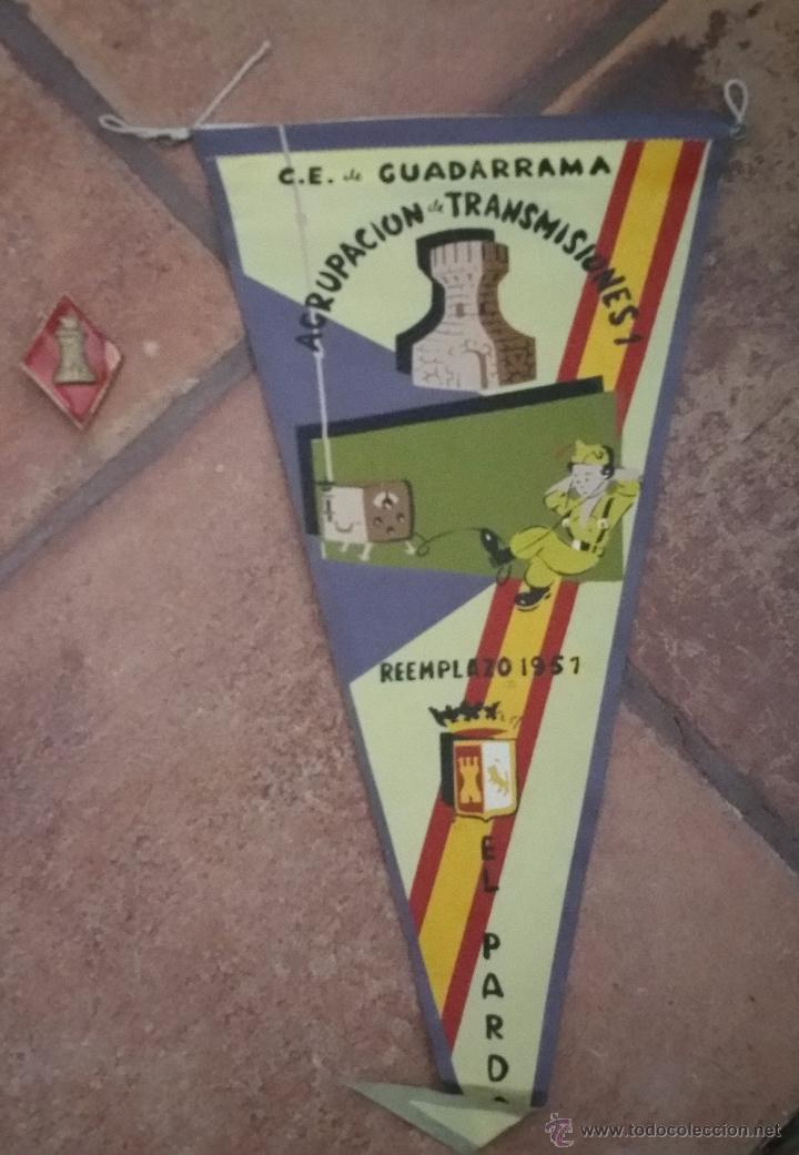 Military Antiques: BANDERIN DE LOS A&Ntilde;OS 50,DE LA AGRUPACION DE TRANSMISIONES DE GUADARRAMA